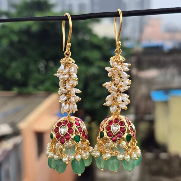 Jadau Pearl Jhumka