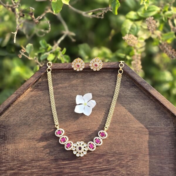 AD Floral Ruby Choker