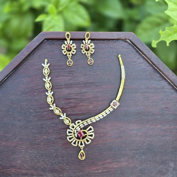 Floral AD Ruby Neckpiece