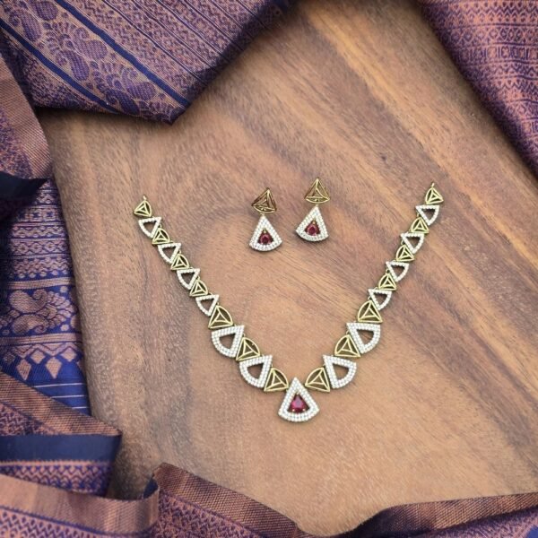 AD Partywear Designer  Neckpiece -Ruby