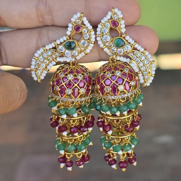 Peacock kemp Multi Layer Jhumka